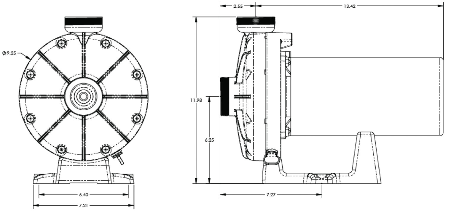 dimensions surpresseur hayward