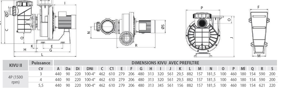 pompe kivu 2 astralpool puissance